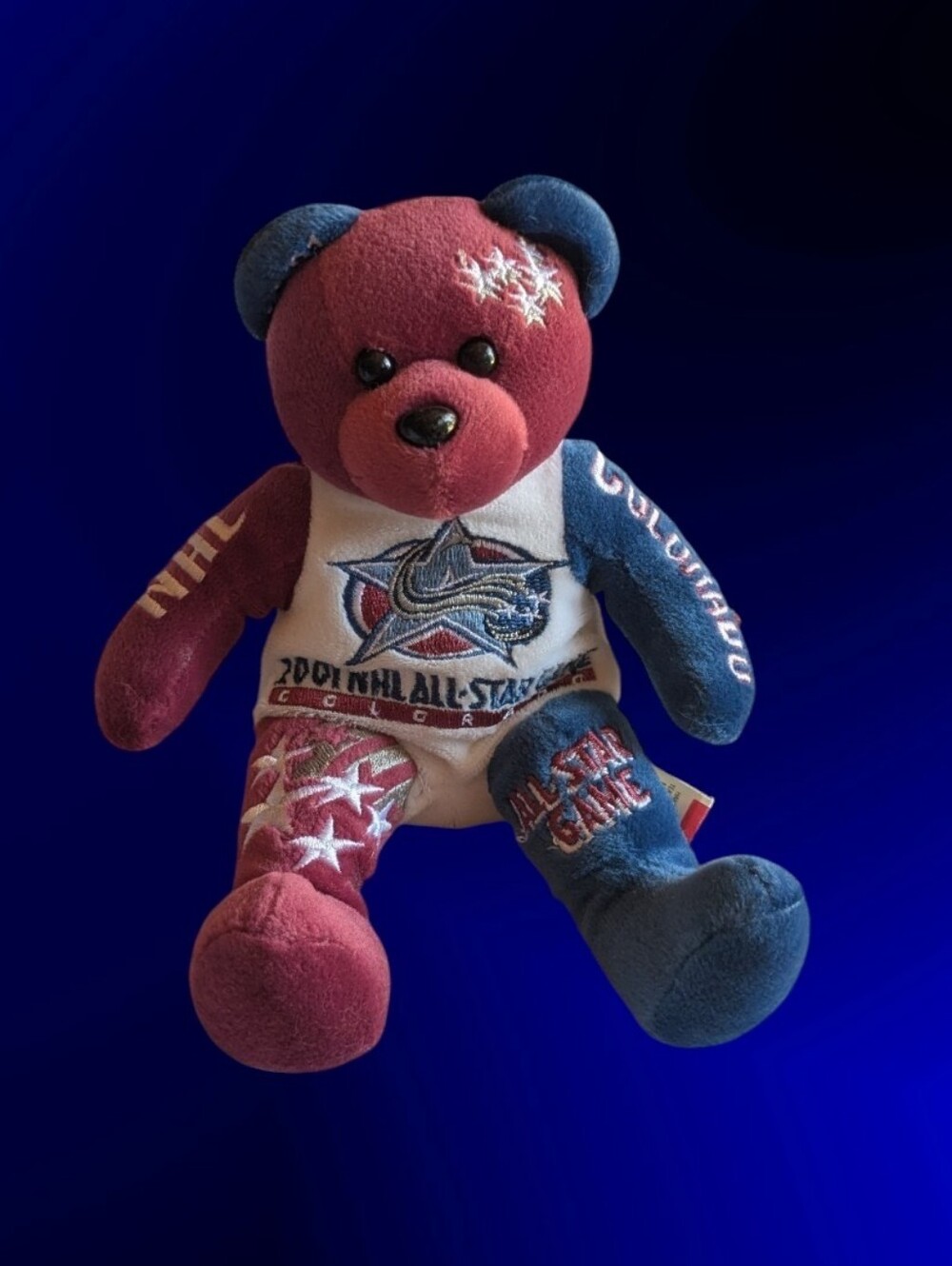 2001 NHL All-Star Game Plush Bear - Red & Blue